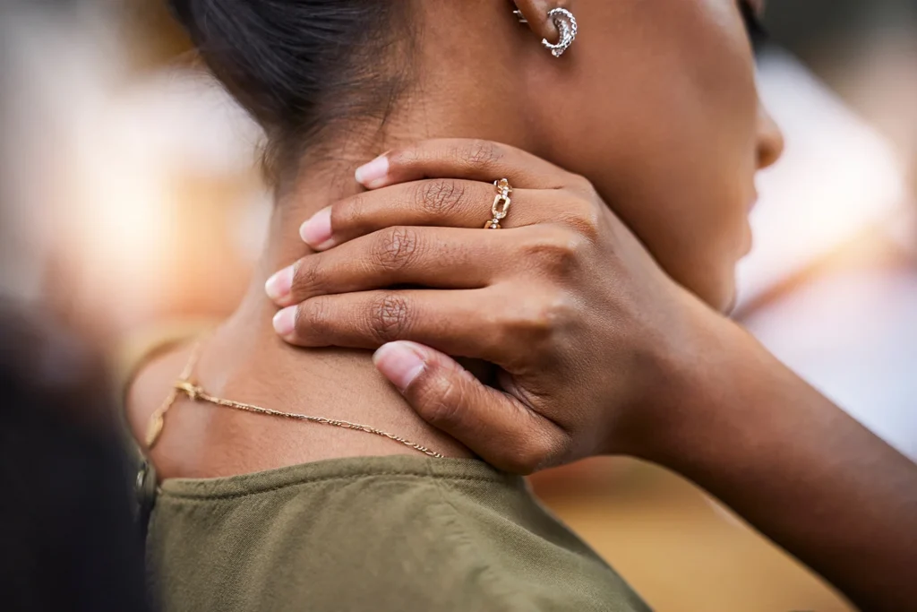 close up of woman wearing jewelry